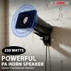 5 Core PA Horn 250W Loud Speaker 8 Inch Bull Horn Loud Audio 8Ohm All Weather Indoor Outdoor Use