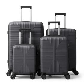 Non-TSA Customs Lock 4-in-1 PP Trolley Case, 16in, 20in, 24in, 28in, PP, Dark Gray (Option: Defaulttitle)