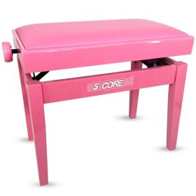 5 Core Adjustable Piano Bench Thick 3.25" Solid Wood Keyboard Stool Heavy Duty Musician Chair (Option: PNB480HPNK)