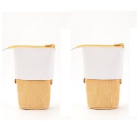 Multifunctional Creative Corduroy Retractable Pencil Case (Option: turmeric-2PCS)