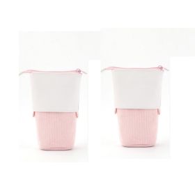 Multifunctional Creative Corduroy Retractable Pencil Case (Option: Pink-2PCS)