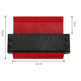 5 10 Inch Contour Gauge Template Plastic Measuring Contour Gauge Duplicator Tiles Edge Shaping Measure Ruler Measuring Tool (Option: Red-10inch-Conventional)
