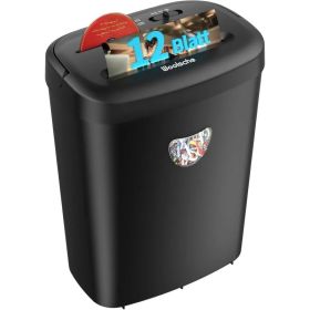 Aktenvernichter, Schreddert 12 Blatter Auf Einmal, Kann Kreditkarten&CD Und Buroklammern Zerkleinern, Papierschredder Mit Einem 25-Liter-Abfallbe (Option: Defaulttitle)