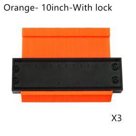 5 10 Inch Contour Gauge Template Plastic Measuring Contour Gauge Duplicator Tiles Edge Shaping Measure Ruler Measuring Tool (Option: Orange-10inch-3PCS)