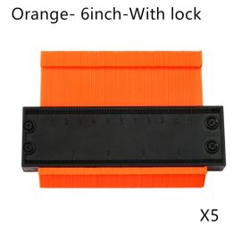5 10 Inch Contour Gauge Template Plastic Measuring Contour Gauge Duplicator Tiles Edge Shaping Measure Ruler Measuring Tool (Option: Orange-6inch-5PCS)