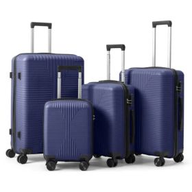 Non-TSA Customs Lock 4-in-1 PP Trolley Case, 16in, 20in, 24in, 28in PP, Navy Blue (Option: Defaulttitle)