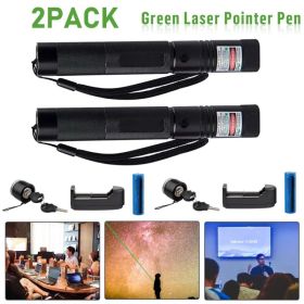 2 Pack-Rechargeable 532nm Visible Beam Light Laser Green Laser Pointer Pen - Battery - Charger Set-Logistics Only For USPS. TK And TMEU Only For (Option: Defaulttitle)
