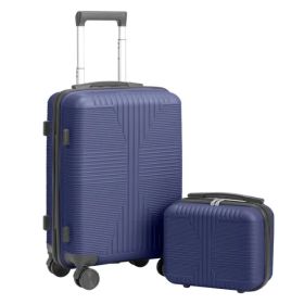 Non-TSA Customs Lock 2-in-1 PP Trolley Case, 12in/20in PP, Navy Blue (Option: Defaulttitle)