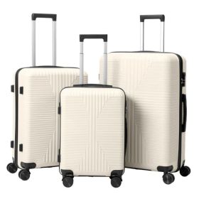Non-TSA Customs Lock 3-in-1 PP Trolley Case, 20in, 24in, 28in, PP Off-white (Option: Defaulttitle)