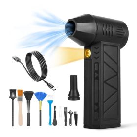Compressed Air Duster With LED Light Up To 150000RPM Speed For PC Keyboard Cleaning High Speed Rechargeable Cordless Air Blower With 4 Speeds For (Option: AirDuster)