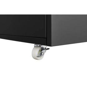 Office Furniture Copier Cabinet BLACK 2 Door Steel Copier Stand Mobile Pedestal File Printer Stand-Does Not Support Self Pick Up (Option: Defaulttitle)
